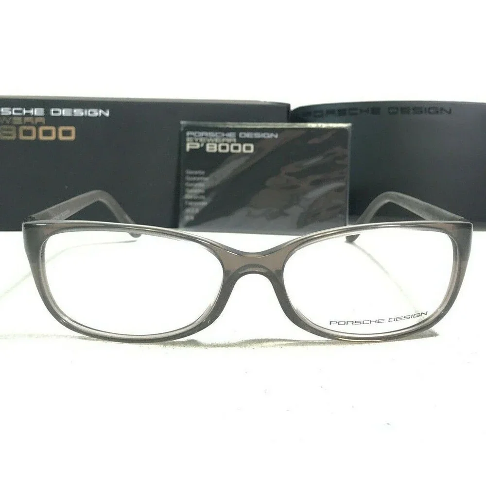 Porsche Design Eyeglasses Frames P8247 C Matte Brown Gray Carbon Fiber 53-17-130